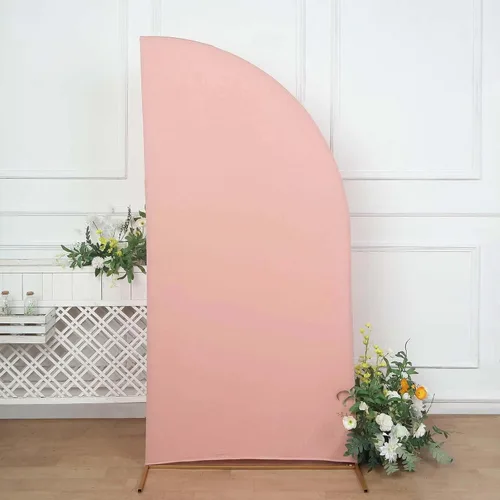 Vista 156 de Efavormart - Juego de 4 fundas de elastano beige para arco de media luna, fundas de telón de fondo Chiara de 2.5 pies a 7 pies para escenarios