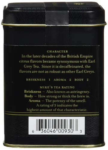 Vista 3 de Descafeinado Earl Grey, té suelto en lata de 4 onzas