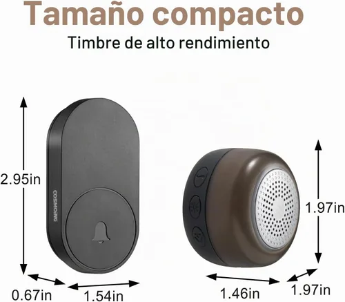 Vista 5 de Timbre inalámbrico 59 timbres 6 LED Flash