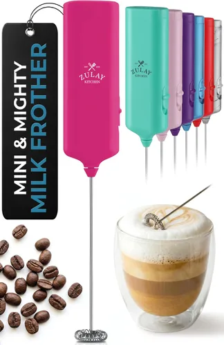 Vista 17 de Varita de espumador de leche mini y potente – Potente espumador de café de mano, mezclador de bebidas operado con batería – Tamaño de bolsillo