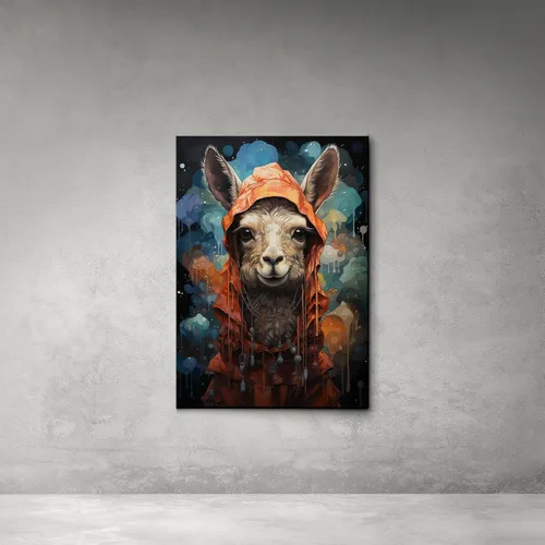 Vista 3 de Alpaca Canvas Wall Art for Bathroom Living Room Wall Decoration Animal Wall Painting Autumn Landscape Wall Picture Aesthetic Alpaca Wall Decor