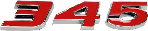 Vista 2 de 2 calcomanías de 345 emblemas compatibles con placa de identificación de automóviles universales (rojo cromado)