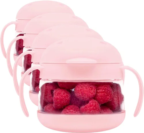 Vista 16 de Ubbi Tweat Contenedor de snacks sin derrame para niños, libre de BPA, tazón de viaje para niños pequeños, rosa rubor