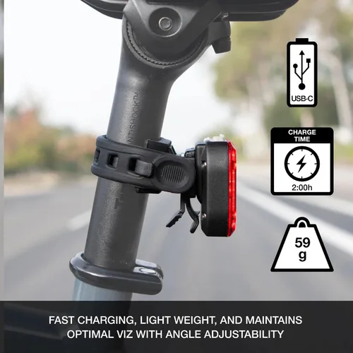 Vista 5 de NiteRider Lumina Micro 950 Luz delantera para bicicleta/Vmax+ 180 luces traseras para bicicleta, paquete combinado - Luces LED para bicicleta