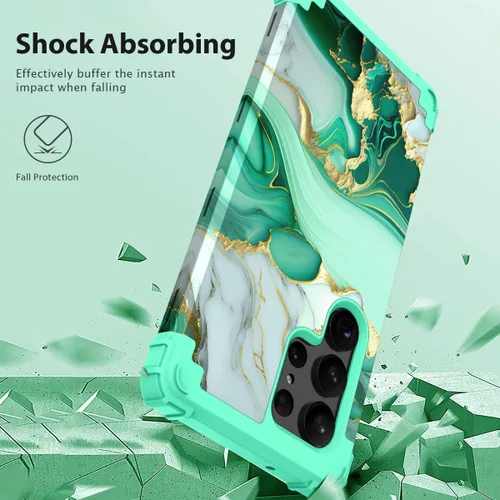 Vista 2 de Hocase para Galaxy S23 Ultra, Funda Resistente a Golpes de Plástico Duro+Silicona Suave Protectora de Dos Capas para Samsung Galaxy S23 Ultra 6.8