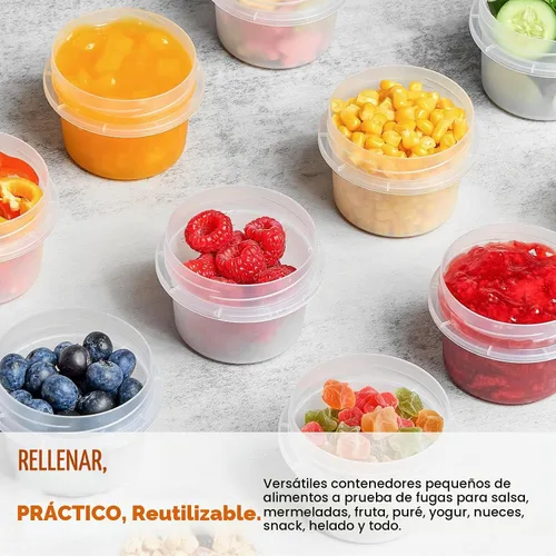 Vista 6 de TUZAZO Recipientes pequeños para congelador de 4 onzas con tapas, 12 unidades, sin BPA, pequeños recipientes de plástico para almacenamiento