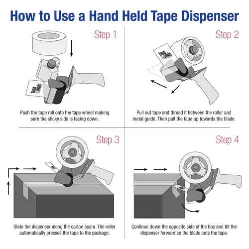 Vista 2 de Tape Logic TLTDHD3 Dispensador de cinta de sellado de cartón resistente, 3 pulgadas, azul/blanco