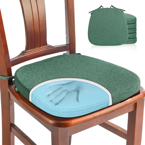 Vista 36 de SINOSSO 1 paquete de cojines de espuma viscoelástica para silla de comedor, tela tejida amigable de 16 pulgadas en forma de U, cómoda almohadilla