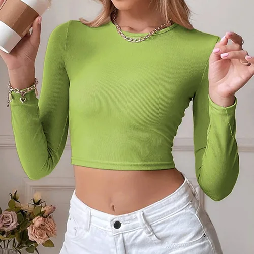 Vista 5 de Camiseta de fiesta para mujer, cuello redondo, cuello halter, camiseta sin mangas sexy, de punto acanalado, cuello halter, camiseta sin mangas