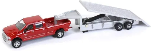 Vista 2 de ERTL Dodge Pickup con remolque de fundición y fardos, escala 1:64 ZFN14855