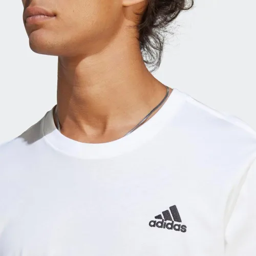 Vista 6 de adidas Camiseta Essentials con logotipo pequeño bordado para hombre