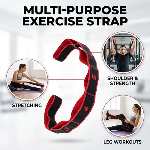 Vista 2 de Fitness Resistance Band for Stretching and Yoga, 8-Section Elastic Training Bands with Handles, Numbered Resistance Bands, Fashionable Puller