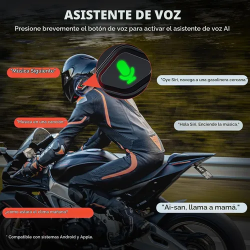 Vista 4 de VCOROS VR1 Auriculares para Casco de Motocicleta, Altavoces de Casco de Larga Duración de Batería con Respuesta Automática/Doble Cancelación