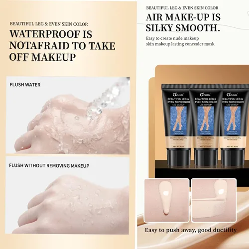 Vista 5 de Maquillaje de piernas impermeable sin transferencia, maquillaje para venas varicosas, cicatriz corporal para cubrir tatuajes, 2 piezas