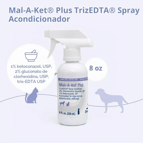 Vista 3 de Mal-A-Ket Plus TrizEDTA Acondicionador en aerosol para perros y gatos, 8 onzas