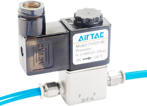Vista 4 de Control fluido AirTAC 2V025-08 1/4" PT DC12V 2/2 de la válvula electromagnética manera normalmente cerrada
