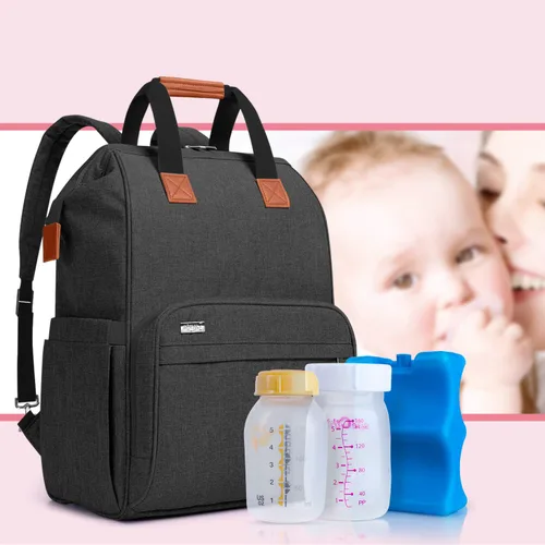 Vista 8 de LUXJA - Mochila de almacenamiento para extractor de leche y portátil, color negro 2 formas de uso, se adapta a la mayoría de los extractores