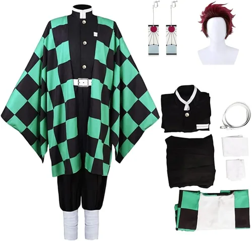 Vista 25 de Moalioi Anime Cosplay Costume Kimono Halloween Women Men's Set Accessories