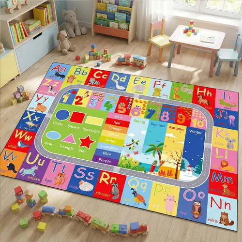 Vista 7 de ABC - Alfombra antideslizante para niños, 36 x 48 pulgadas Abc Play Alfombra - 3'0" X 4'0"(rectangular)