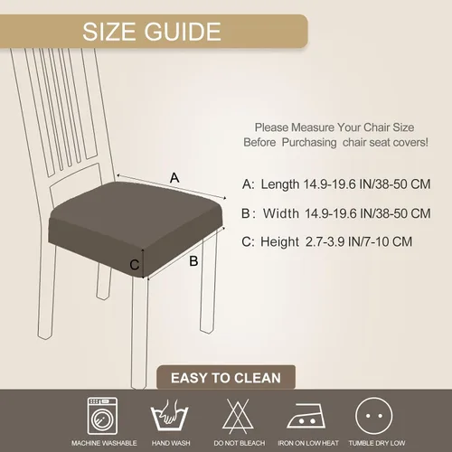 Vista 6 de NIBESSER Juego de 4 fundas de asiento impermeables para sillas de comedor, fundas de asiento elásticas lavables para sillas de comedor, funda