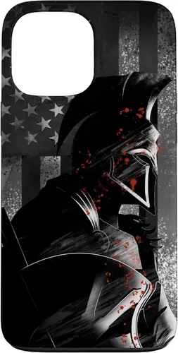 Vista 23 de Funda patriótica para iPhone 16 con bandera de Estados Unidos Spartan Warrior griego antiguo