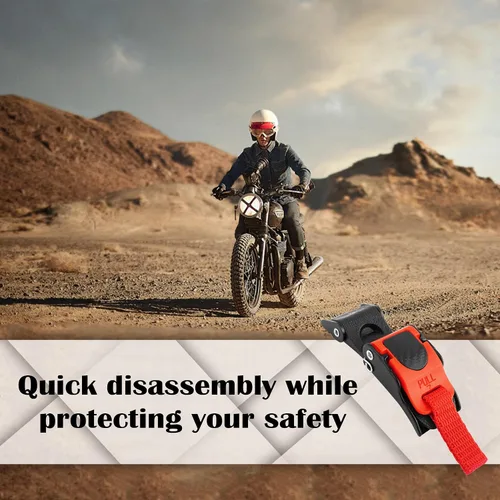Vista 7 de Kit de hebilla de liberación rápida para casco de motocicleta, correa de casco de motocicleta de acero inoxidable, accesorios universales para casco