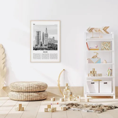Vista 4 de Miami Print Torre de la Libertad en Blanco y Negro, Arte de Pared de Miami, Póster de Miami, Foto de Miami, Decoración Miami, Miami Beach, Florida