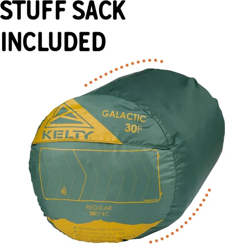 Vista 4 de Kelty Galactic Down - Saco de dormir de 30 grados, 550 Fill Power RDS Trackable Down, mochilero y campamento, cierre juntos para saco de dormir 2P
