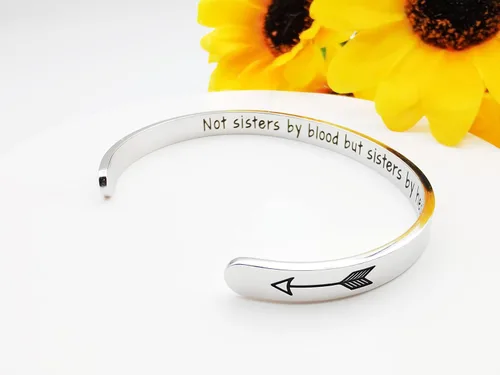 Vista 122 de Pulseras inspiradoras para mujer, joyería de acero inoxidable, con refranes, pulsera motivacional con mensaje oculto, pulseras grabadas para mejor