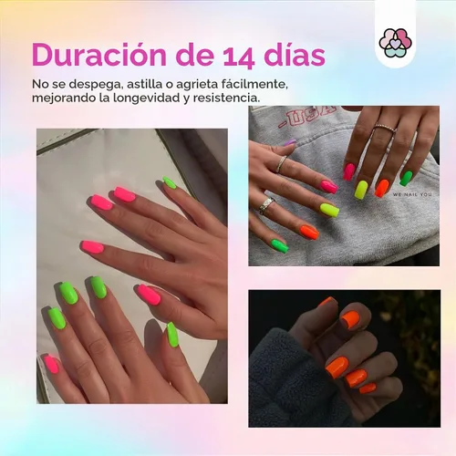 Vista 2 de SAVILAND Juego de esmaltes de uñas de neón: 12 colores brillantes de esmalte de uñas de verano con 2 piezas de capa base y capa superior rosa