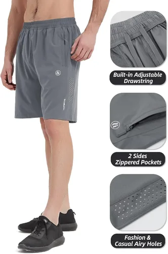 Vista 3 de HIFEOS Pantalones cortos deportivos para hombre, pantalones cortos de entrenamiento para correr, tenis, gimnasio, 5, 7, 9 pulgadas, cómodos