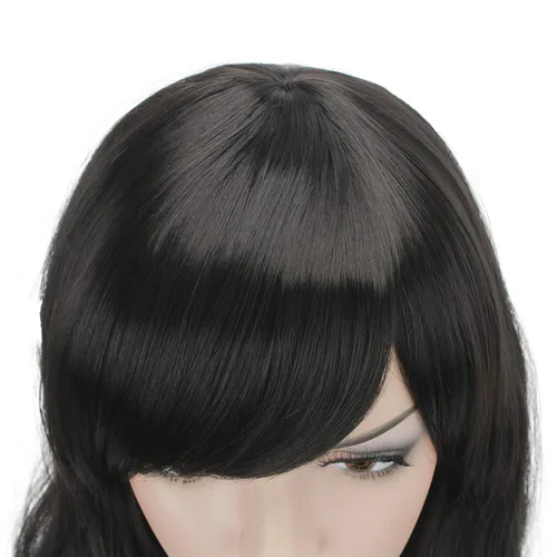 Vista 4 de Pelucas para disfraz de DAOTS, 32 pulgadas, peluca de cabello larga, resistente al calor, cabello rizado, para mujeres, Negro
