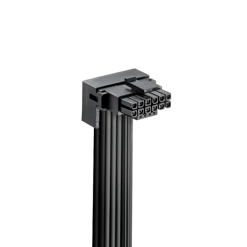 Vista 2 de CableMod Basics C-Series 12VHPWR Cable PCI-e de 90 grados StealthSense para Corsair - Variante A (negro, 16 pines a doble 8 pines, 23.6 in)