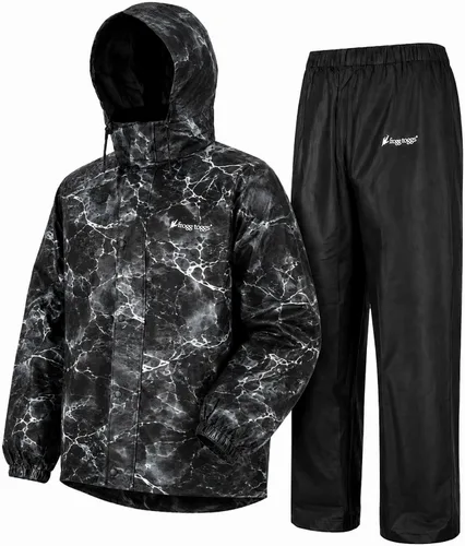 Vista 14 de FROGG TOGGS Traje de lluvia impermeable transpirable clásico de 3 capas para hombre, para todos los deportes Azul real/Negro