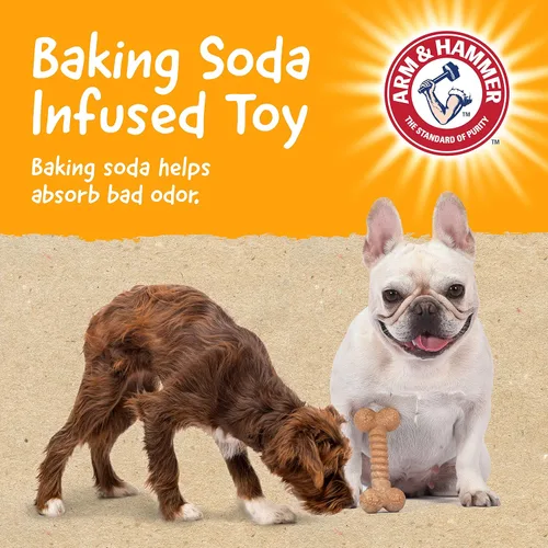 Vista 4 de Arm & Hammer Barkies - Colección clásica de madera comprimida de hueso, juguete masticable con sabor a mantequilla de maní de 5 pulgadas