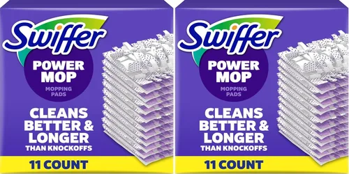 Vista 13 de Swiffer PowerMop - Recambios de almohadilla de trapeador multisuperficie para limpieza de pisos, 11 unidades, color blanco/morado
