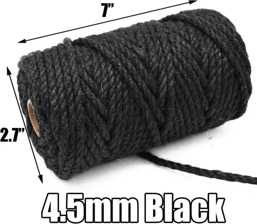 Vista 2 de Leecogo Cuerda de yute de 4,5 mm 30 metros de cuerda natural para manualidades, ideal para jardinería en casa, macramé, manualidades, DIY, postes
