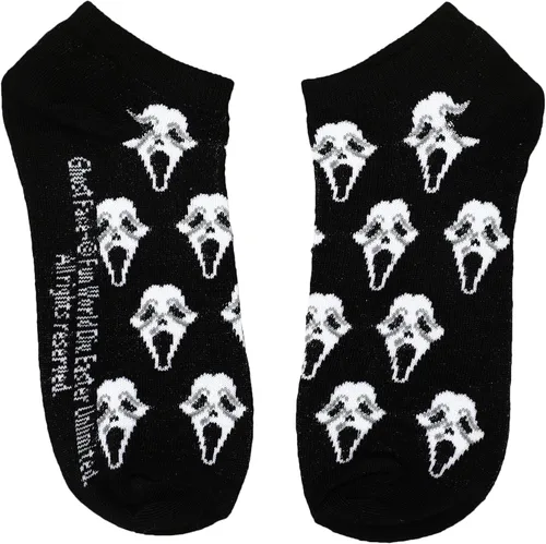 Vista 5 de Bioworld Scream Ghostface - Calcetines tobilleros para mujer (5 unidades), Multi colorido