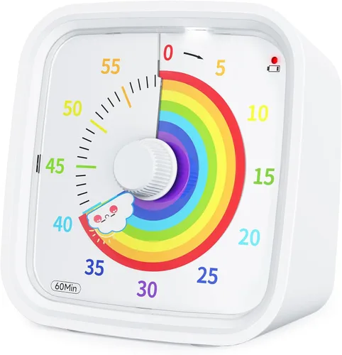 Vista 10 de Yunbaoit Temporizador Visual Negro Mejorado con Estuche Protector, Temporizador Silencioso de Cuenta Regresiva de 60 Minutos para Niños y Adultos