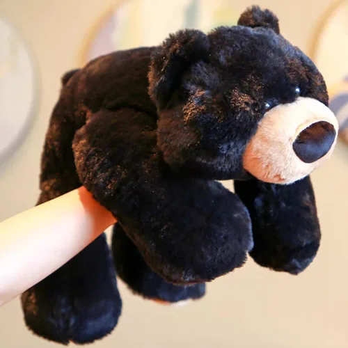 Vista 5 de Animales de peluche ponderados, juguete de oso de peluche ponderado lindo oso negro de peluche almohada de peluche ponderado juguete de animales
