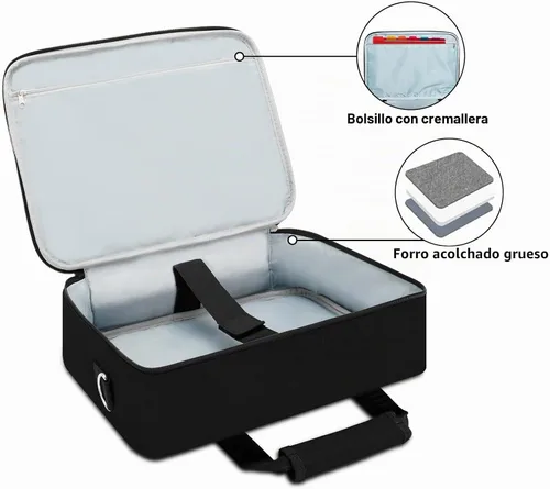 Vista 3 de Estuche de transporte para proyector, bolsa para proyector con bolsillos de almacenamiento para accesorios