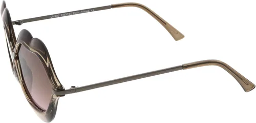 Vista 3 de zeroUV - Gafas de sol transparentes de gran tamaño con forma de labio de metal y lentes degradadas, 2.480in