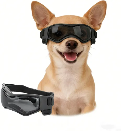 Vista 9 de Antiparras anteojos de sol para gatos o perros pequeños, Negro Negro clásico