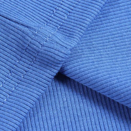 Vista 4 de Artfish Camiseta sin mangas con cuello redondo para mujer, de punto acanalado, ajustada, casual