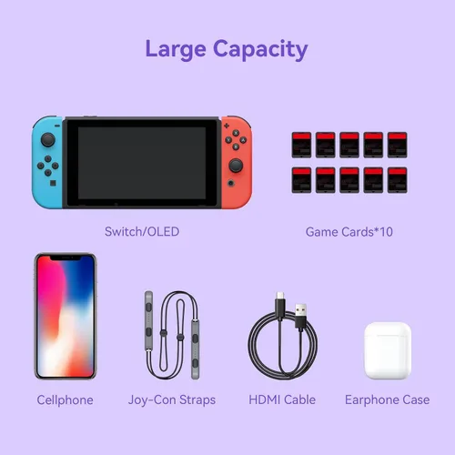 Vista 4 de GeekShare Vintage Time Machine Carry Case Compatible with Nintendo SwitchSwitch OLED - Portable Hardshell Large Capacity Travel Carrying Case fit