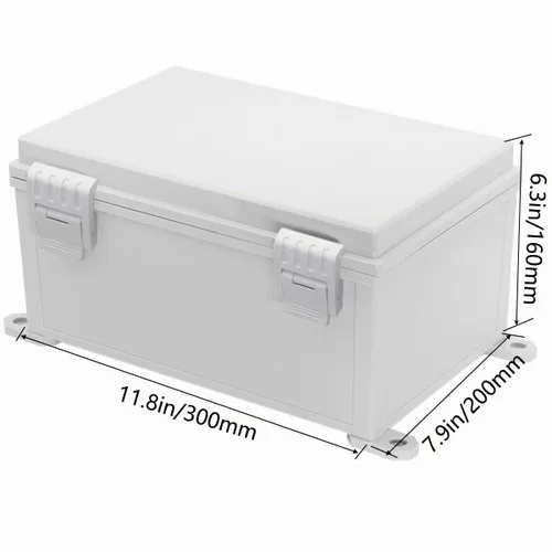 Vista 2 de Zulkit - Caja de conexiones plástico ABS impermeable IP65 - Cajas eléctricas con carcasa con bisagras para exteriores universales - Recinto