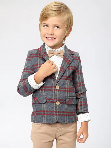 Vista 2 de Boys' 4-Piece Suit Set (2-5 Years) with Dress Shirt, Bow Tie, Pants, and Jacket for a Special Occasion