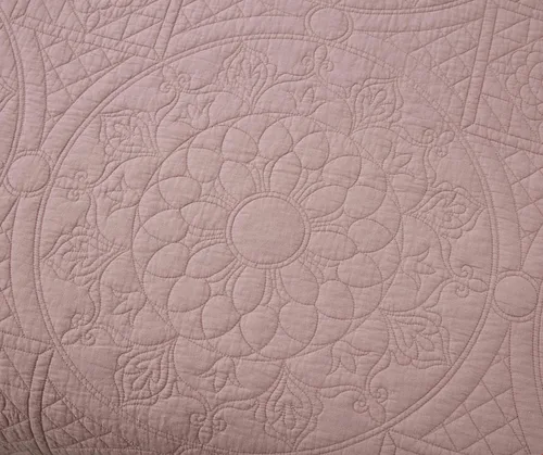 Vista 3 de Chezmoi Collection Octavia - Juego de colcha bordada de 3 piezas con medallón floral, para todas las estaciones, juego de edredón de algodón