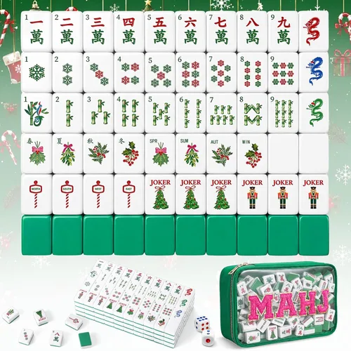 Vista 9 de Soulchen American Mahjong - Juego de 166 azulejos, diseño de acuarela