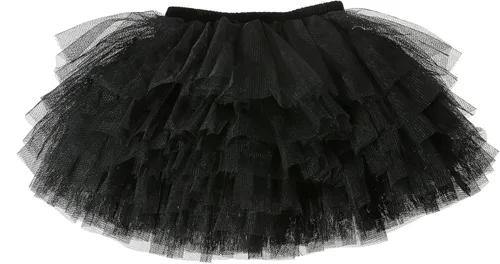 Vista 2 de Falda de Tutú para Bebés y Niñas, 6 Capas de Tul para Niñas de 1 a 8 Años Negro
